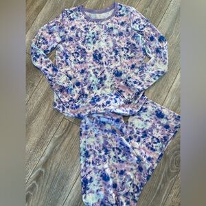 Lands End Purple Tie-Dye Kids Lounge Set